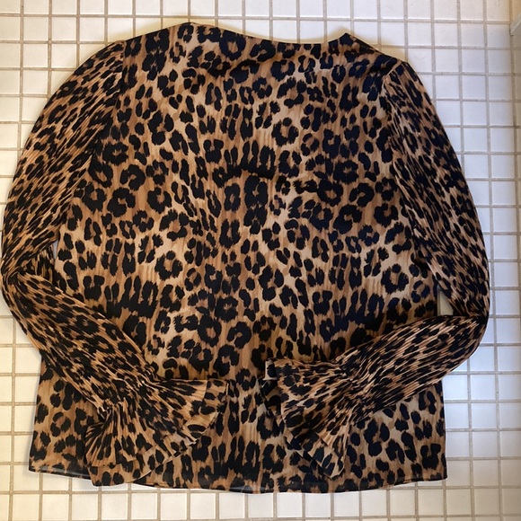 MILLY leopard print blouse size large - Picture 7 of 11